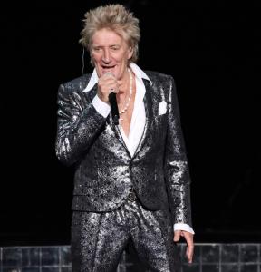 Rod Stewart performing at the Xfinity Center
