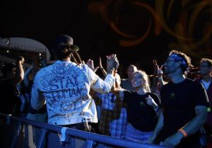 Michael Franti at the Leader Bank Pavilion
