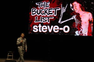 Steve-O performing at The Strand Ballroom & Theatre