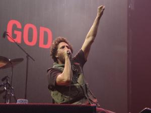 Rage Against The Machine performing at the PPG Paints Arena