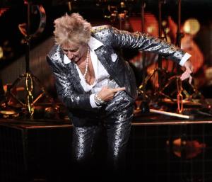 Rod Stewart performing at the Xfinity Center