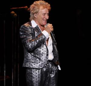 Rod Stewart performing at the Xfinity Center