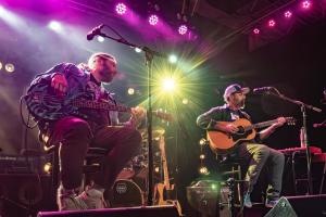 Al & Rob of moe. at Soundcheck Studios in Pembroke, Massachusetts on November 19, 2023.